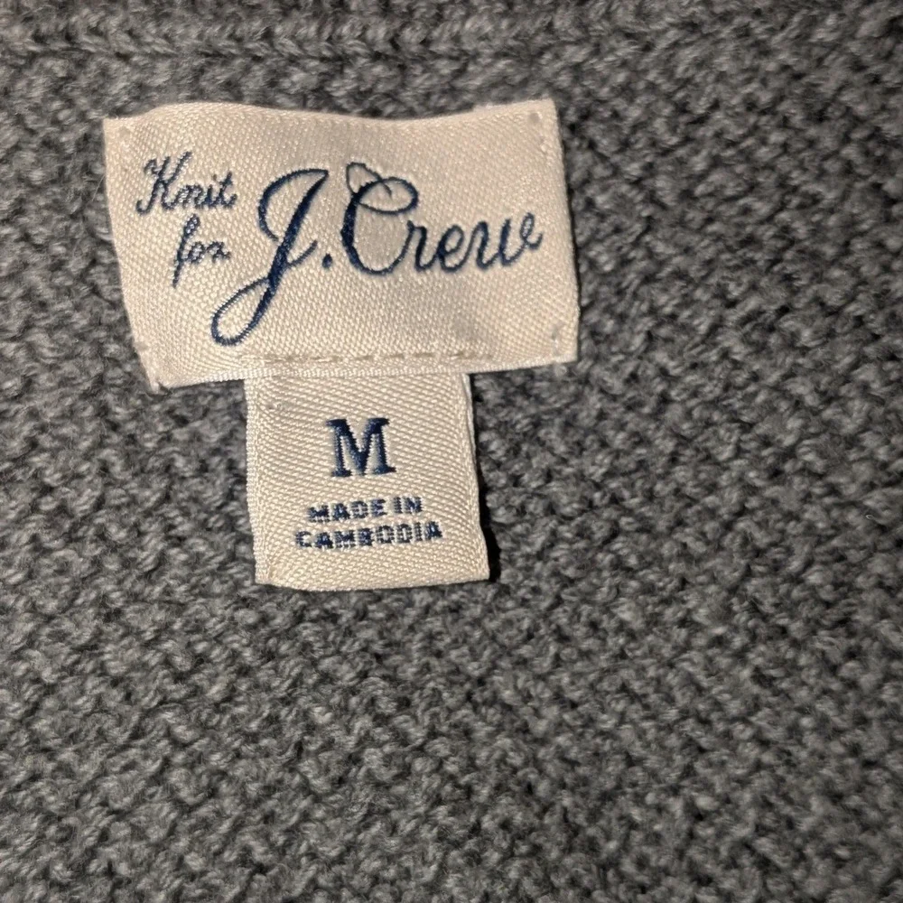 J. Crew Mens Textured Waffle Knit Crewneck Sweater Heather Grey Size M NWOT $98